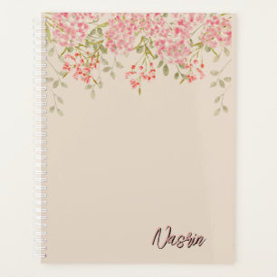 Modern Watercolor colourful Flowers & personalize Planner