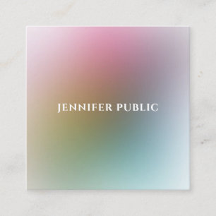 Modern Watercolor Colourful Template Elegant Simpl Square Business Card