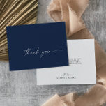 Modern Watercolor Coordinate | Blue Thank You Card<br><div class="desc">This modern watercolor coordinate thank you card is perfect for a stylish contemporary wedding. The simple navy blue and white design features unique industrial lettering typography with modern boho style. Customizable in any colour. Keep the design minimal and elegant, as is, or personalize it by adding your own graphics and...</div>
