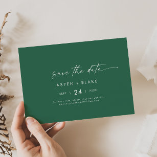 Modern Watercolor Coordinate   Green Horizontal Save The Date