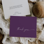 Modern Watercolor Coordinate | Purple Thank You Card<br><div class="desc">This modern watercolor coordinate purple thank you card is perfect for a stylish contemporary wedding. The simple plum purple and white design features unique industrial lettering typography with modern boho style. Customizable in any colour. Keep the design minimal and elegant, as is, or personalize it by adding your own graphics...</div>