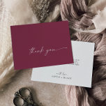Modern Watercolor Coordinate | Red Thank You Card<br><div class="desc">This modern watercolor coordinate red thank you card is perfect for a stylish contemporary wedding. The simple burgundy red and white design features unique industrial lettering typography with modern boho style. Customizable in any colour. Keep the design minimal and elegant, as is, or personalize it by adding your own graphics...</div>
