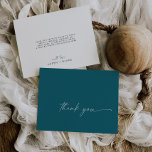 Modern Watercolor Coordinate | Teal Thank You Card<br><div class="desc">This modern watercolor coordinate teal thank you card is perfect for a stylish contemporary wedding. The simple blue green and white design features unique industrial lettering typography with modern boho style. Customizable in any colour. Keep the design minimal and elegant, as is, or personalize it by adding your own graphics...</div>