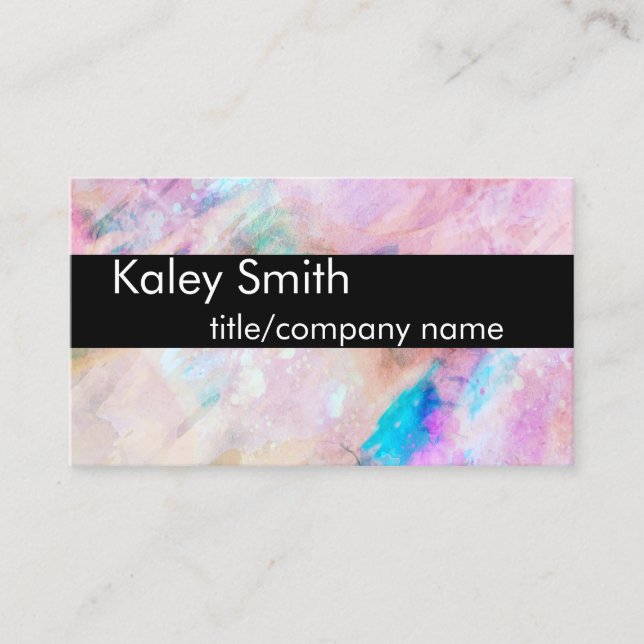 modern watercolor custom business card template (Front)