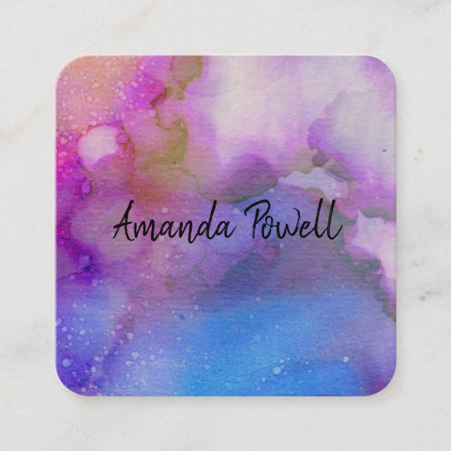 modern watercolor custom business cards templates (Front)