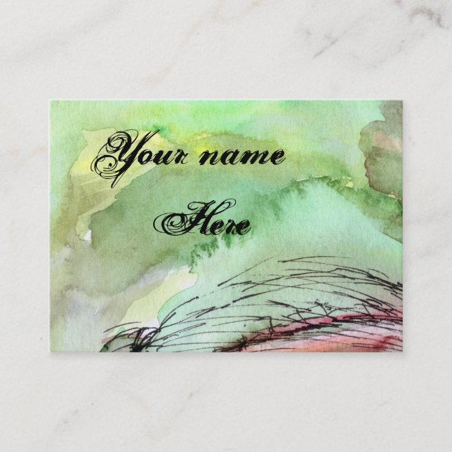 Modern Watercolor Customizable Business Card (Front)