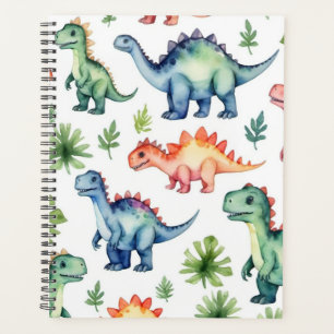 Modern Watercolor Cute Dinosaur Pattern 2025       Planner