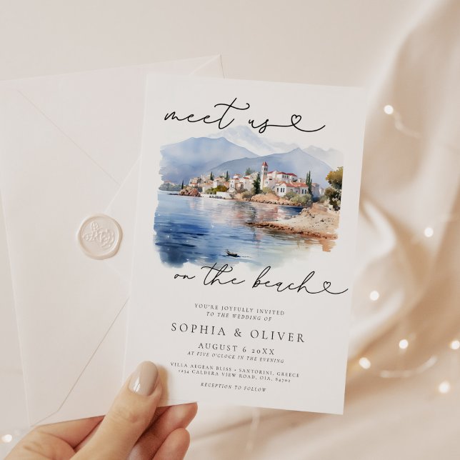 Modern Watercolor Destination Wedding Invitation (Creator Uploaded)