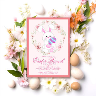 Modern Watercolor Easter Brunch Egg Hunt Invitation