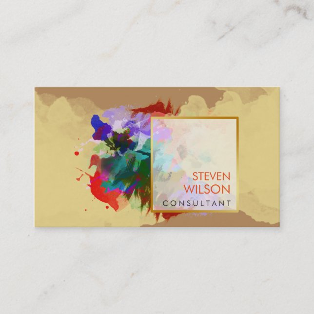 Modern Watercolor Elegant Artist Professional Business Card (Front)