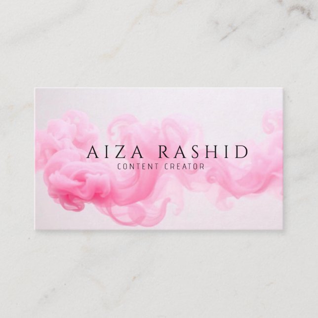 Modern Watercolor Elegant Baby Pink Business Card (Front)