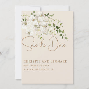 Modern Watercolor Elegant Orchid Save the Date