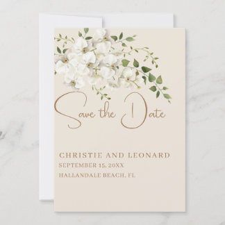 Modern Watercolor Elegant Orchid Save the Date