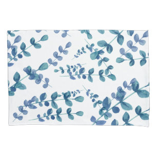 Modern Watercolor Eucalyptus botanical greenery Pillowcase