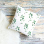 Modern Watercolor Eucalyptus Green Pattern Outdoor Pillow<br><div class="desc">Modern Watercolor Eucalyptus Green Pattern</div>