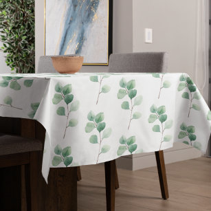 Modern Watercolor Eucalyptus Green Pattern Tablecloth