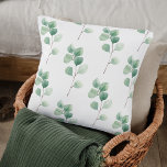 Modern Watercolor Eucalyptus Green Pattern Throw Pillow<br><div class="desc">Modern Watercolor Eucalyptus Green Pattern</div>