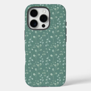 Modern Watercolor Eucalyptus Green Personalized iPhone 16 Pro Case