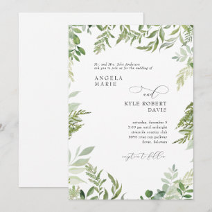 Modern Watercolor Eucalyptus Parents Wedding  Invitation