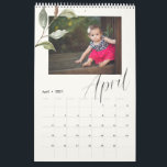 Modern Watercolor Eucalyptus Script Multi Photo Calendar<br><div class="desc">Create the perfect calendar this year with this modern eucalyptus botanical design. The design easily allows you to personalize the covers and months with your photos, and each month features the name of the month written in a watercolor brush script, and a watercolor botanical element embellishing the corner. Most images...</div>