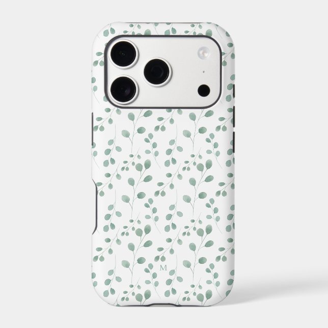 Modern Watercolor Eucalyptus White Personalized (Back)