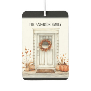 Modern Watercolor Fall Home Family Name  Air Freshener