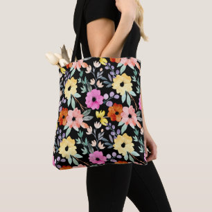 Modern Watercolor Floral Botanical FlowerS   Tote Bag