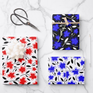 Modern Watercolor Floral Botanical Flowers Wrapp Wrapping Paper Sheet