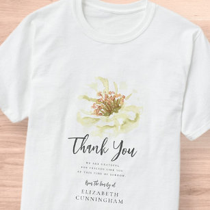 Modern Watercolor Floral Botanical Memorial Thanks T-Shirt