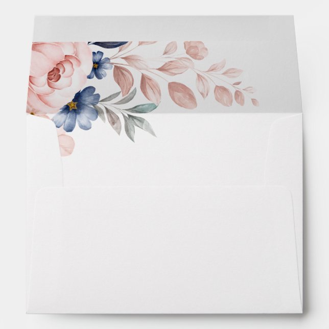Modern Watercolor Floral Elegant Envelope (Back (Bottom))