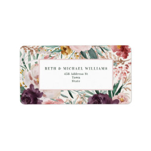 Modern watercolor floral elegant personalized label