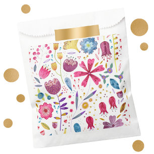 Modern Watercolor Floral Favour Bag
