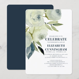 Modern Watercolor Floral Memorial Invitation