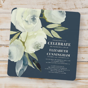 Modern Watercolor Floral Memorial Invitation