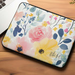 Modern Watercolor Floral Pattern Laptop Sleeve<br><div class="desc">Beautiful watercolor style illustration.</div>