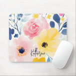 Modern Watercolor Floral Pattern Mouse Pad<br><div class="desc">Beautiful watercolor style illustration.</div>