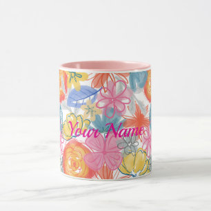 Modern Watercolor Floral Pattern  Mug