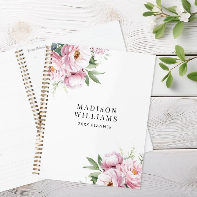Modern Watercolor Floral Personalized Name Planner (Creator Uploaded)