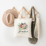 Modern watercolor floral script elegant grandma tote bag<br><div class="desc">Modern watercolor floral script elegant grandma design. On trend floral,  foliage beautiful botanical design. Part of a modern collection.</div>