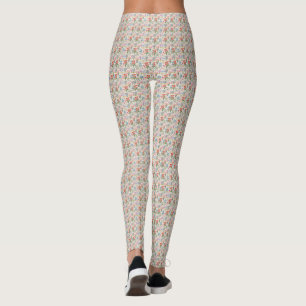 Modern Watercolor Flower Pattern Leggings