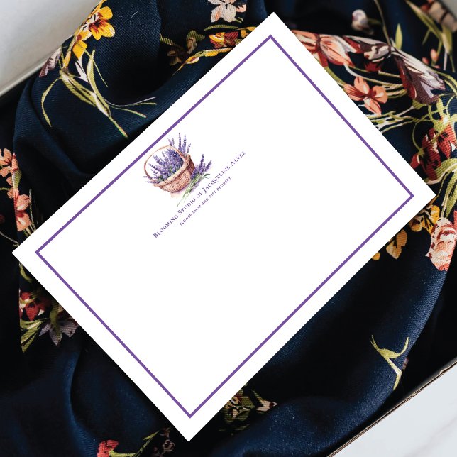 Modern Watercolor Flower Shop Lavender Card (Creator Uploaded)