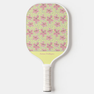 Modern Watercolor  Flowers and Animal Print  Pickleball Paddle