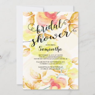 Modern Watercolor Flowers Bridal Shower Invitation