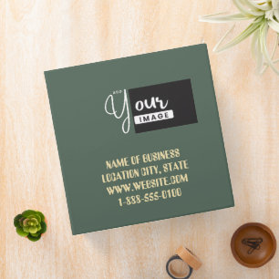 Modern Watercolor Flowers & green Bg Binder