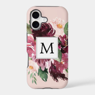 Modern Watercolor Flowers Monogrammed