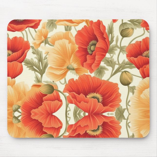 Modern Watercolor Flowers Mouse Pad (Front)