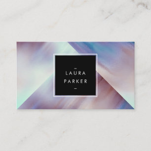 Modern Watercolor Geometric Contemporary Artist Business Card