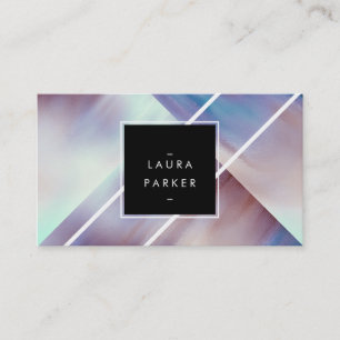 Modern Watercolor Geometric Polygon Artist Business Card