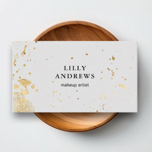 Modern Watercolor Gold (imitation) Gray Business Card