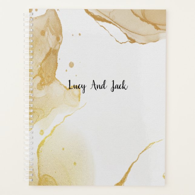 Modern Watercolor Gold  Planner (Front)